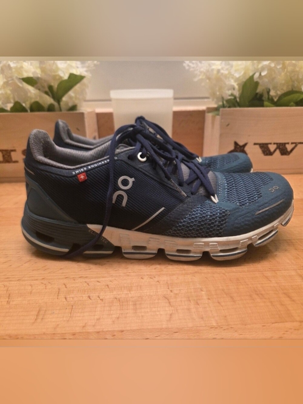On Cloudflyer Sneakers Shoes Athletic Running Training Blue Womens Sz 6.5